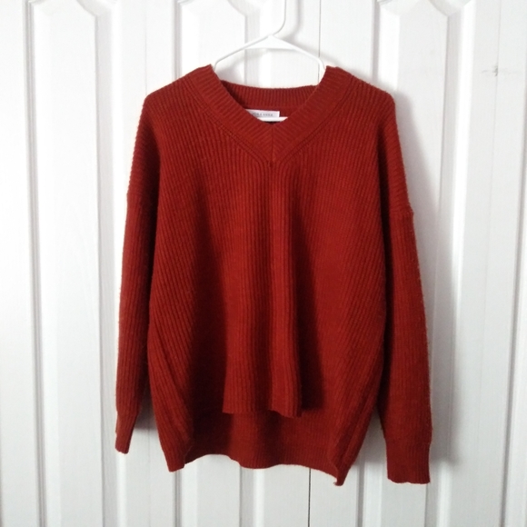 Brown V Neck Sweater Size Lg - Picture 1 of 7